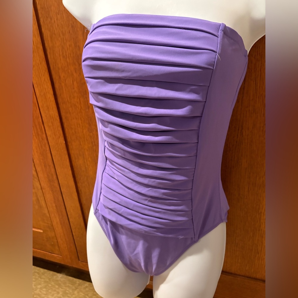 Vintage Gottex Purple Swimsuit Pleated Not My Mom’s Alisa Size 12 💜